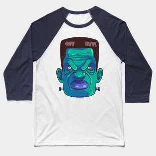 Frankenstein Monster Face Happy Halloween Scary Baseball T-Shirt